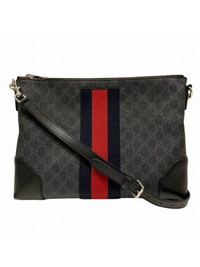 Gucci GG Supreme Shoulder Bag Leather Canvas